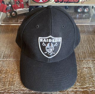 Vintage Oakland Raiders Strapback Nfl Twins Enterprise Black Baseball Cap Hat