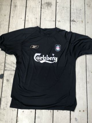 Reebok Vintage Liverpool Fc Black Retro Football Shirt Soccer Jersey Mens Sizexl