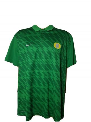 University Of Oregon Ducks Polo Shirt Nike Green Mens Xxl 2xl Football Dri Fit