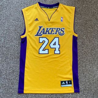Yellow Adidas Kobe Bryant 24 Los Angeles Lakers Nba Basketball Jersey S
