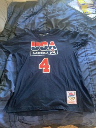 Duke Christian Laettner Usa Basketball Mitchell & Ness 92 Dream Team Shirt Sz.  L