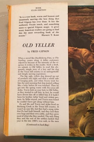 Old Yeller Book Fred Gipson 1956 First Edition Illustrations by Carl Burger 3