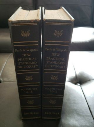 Vintage 1956 Funk And Wagnalls Practical Standard Dictionary Volumes 1 & 2