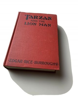 1934 Tarzan And The Lion Man Edgar Rice Burroughs Grosset & Dunlap Hc Book