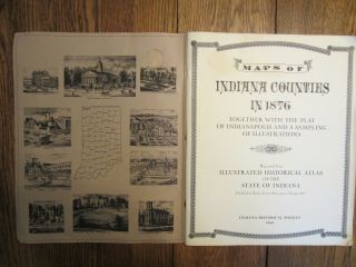 intage Modern Reprint Illustrated Historical Atlas Indiana County maps of 1876 3