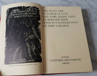 The Black Girl In Search Of God Bernard Shaw Woodgravings John Farleigh 1947