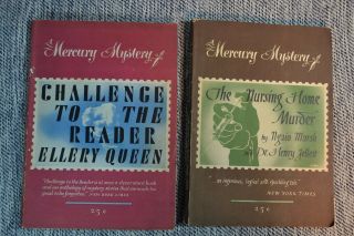 2 Mercury Mystery Paperbacks Nursing Home Murder Ngaio Marsh & Ellery Queen 1938