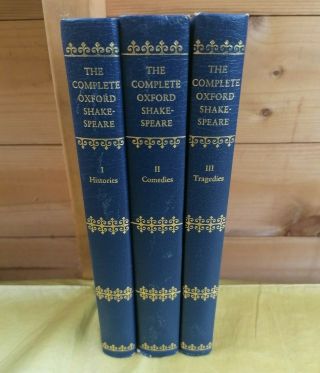 The Complete Oxford Shakespeare - 3 Vol - Guild Publishing - Faux Leather & Gilt