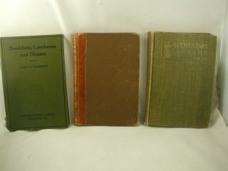 3 Vintage School Books Geometry 1901 Latin 1920 Cooking 1926