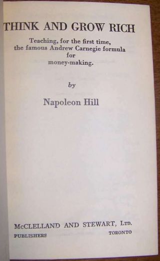 Think and Grow Rich by Napoleon Hill with V/G Jacket 2