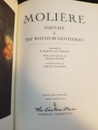 Moliere Two Plays From Easton 1980 Tartuffe And The Would - Be Gentleman