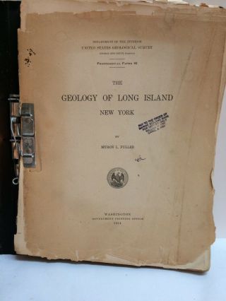 The Geology Of Long Island By Myron L Fuller 1914 No Maps
