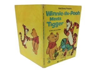 Vtg Walt Disney Winnie The Pooh Meets Tigger Big Golden Book Giant Book 1976