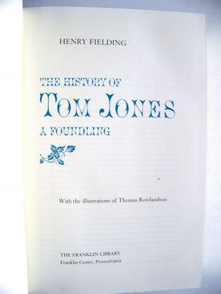 1980 FRANKLIN LIBRARY Edition THE HISTORY OF TOM JONES By HENRY FIELDING 3