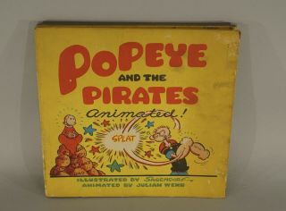 1945 Popeye And The Pirates Animated Moving Action Book 9 " X 8 1/2 "