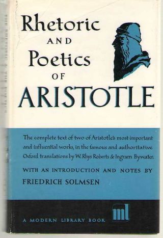 Rhetoric And Poetics By Aristotle - Modern Library 246.  2 - Hardback In Dj