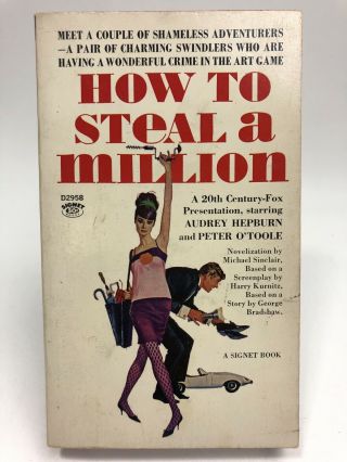 How To Steal A Million Audrey Hepburn Signet Movie Tie In First Printing Gga