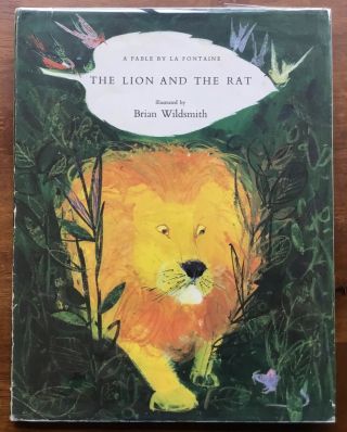 Vg 1963 Hc In A Dj First Edition Lion And Rat Fable La Fontaine Brian Wildsmith