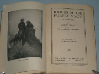 1912 BOOK RIDERS OF THE PURPLE SAGE BY ZANE GREY 3