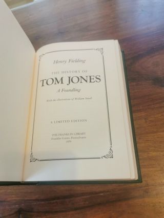 Tom Jones by Henry Fielding - Franklin Library - Full Leather 2