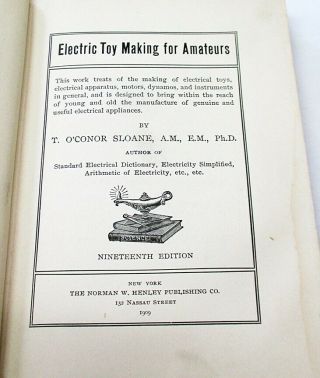 Electric Toy Making - Vintage Hobby Book From 1909 - Very Rare and Collectable 2