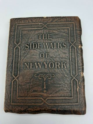 Antique Little Leather Library Book The Sidewalks Of York 1923