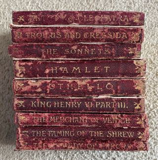 Set Of 9 Antique Books The Temple Shakespeare (j M Dent And Co. ) From 1894 - 1896