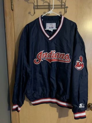 Cleveland Indians Vintage Starter Chief Wahoo Jacket - Pockets.  Terrific Shape Xl