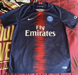 2018 Psg Home Jersey / Kit Large Worn Once W/o Tags,  100 Authentic