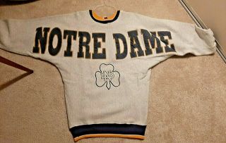 Vintage Legends Athletics Usa Notre Dame Batwing Sleeves Sweatshirt,  Medium.