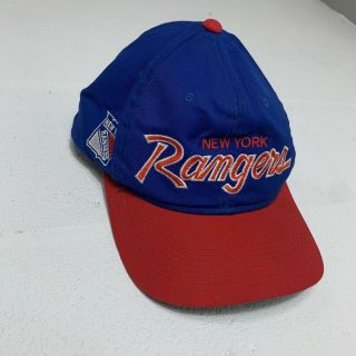 Vintage Vtg 90s Ny York Rangers Script Snapback Hat Cap Nhl Sports Specialti