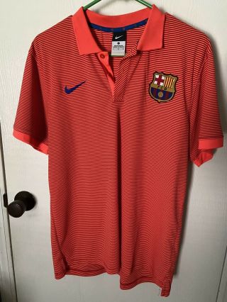 Nike Fc Barcelona Polo Shirt Authentic Jersey Shirt Size L