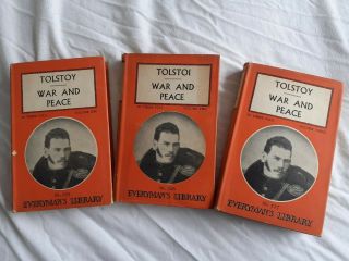Tolstoy War And Peace Vols 1 2 & 3 1957 Everyman 