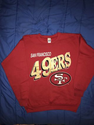 Vintage Sf 49ers San Francisco Crewneck Mens Jacket Sweater Old - School