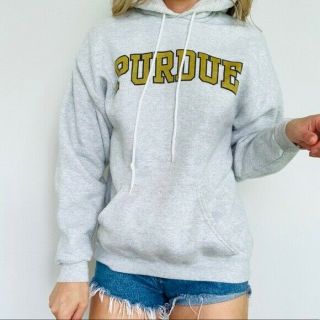 Vintage Lee Purdue University hoodie sweatshirt grey womens m 2
