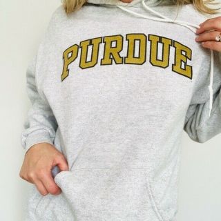 Vintage Lee Purdue University hoodie sweatshirt grey womens m 3