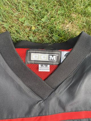 Vintage 90s Buffalo Sabres CCM Pullover Windbreaker Jacket Black Red Goathead M 3