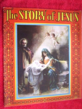 1939 The Story Of Jesus,  Saalfield Publishing,  Large Linen Book