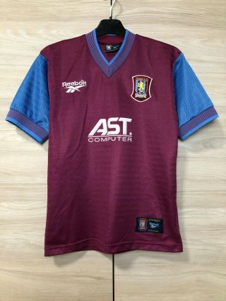 Aston Villa 1997 - 1999 Home Vintage Soccer Jersey Football Shirt Size Youth Child