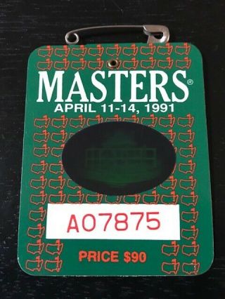 1991 Masters Badge Augusta National Golf Ticket Ian Woosnam Wins (so)