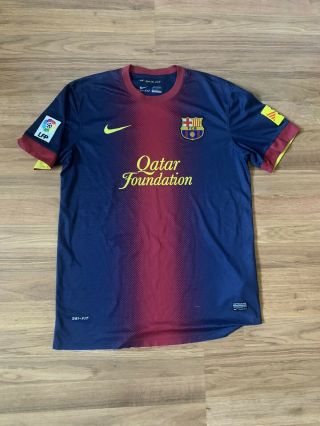 Nike Barcelona Fc 2011 - 2012 Home La Liga Football Soccer Jersey Size Medium
