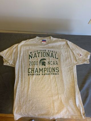 Vtg Champion T Shirt Michigan State 2000 Ncaa National Champions Size Xl