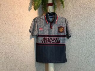 Manchester United 1995 1996 Away Football Shirt Jersey Umbro Vintage Youth Sharp