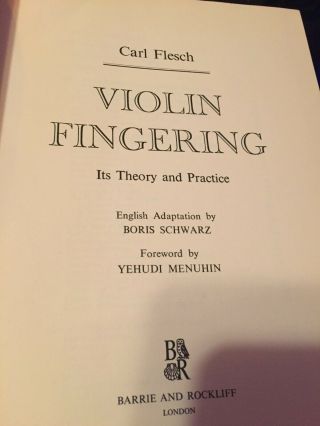 Carl Flesch Violin Fingering Classic Text Hardcover Ed.