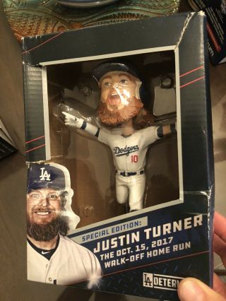 Dented Box Justin Turner 2018 La Dodgers Walk Off Home Run Bobblehead Sga