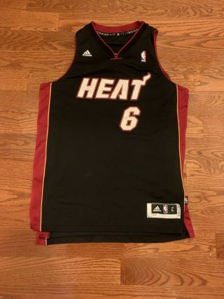 Adidas Lebron James Miami Heat Black Jersey Size Large