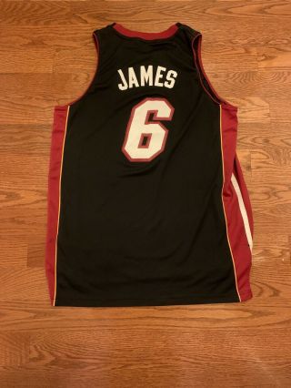 Adidas LeBron James Miami Heat Black jersey Size Large 2