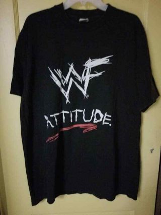 Wwf Attitude Scratch Logo T - Shirt Xl,  Gently Worn