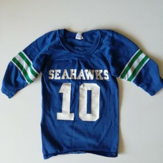 Vintage 1980s Youth Seattle Seahawks Shirt Jersey 10 Jim Zorn Size 6 8 Small