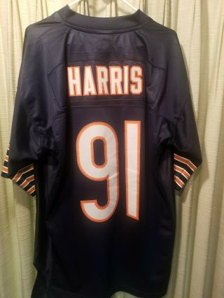 Vtg Reebok Tommie Harris 91 Chicago Bears Jersey Mens (adult L) Blue Nfl